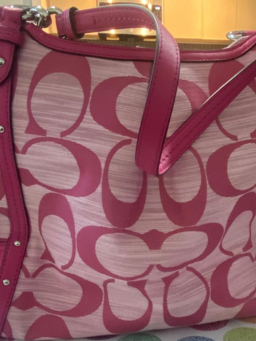 Authentic Coach Pink Signature Tote Bag – New with Tags - Picture 4 of 9